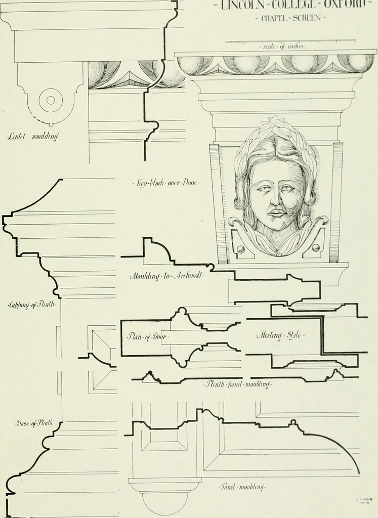 An illustration from The practical exemplar of architecture, 1907, leaf 196