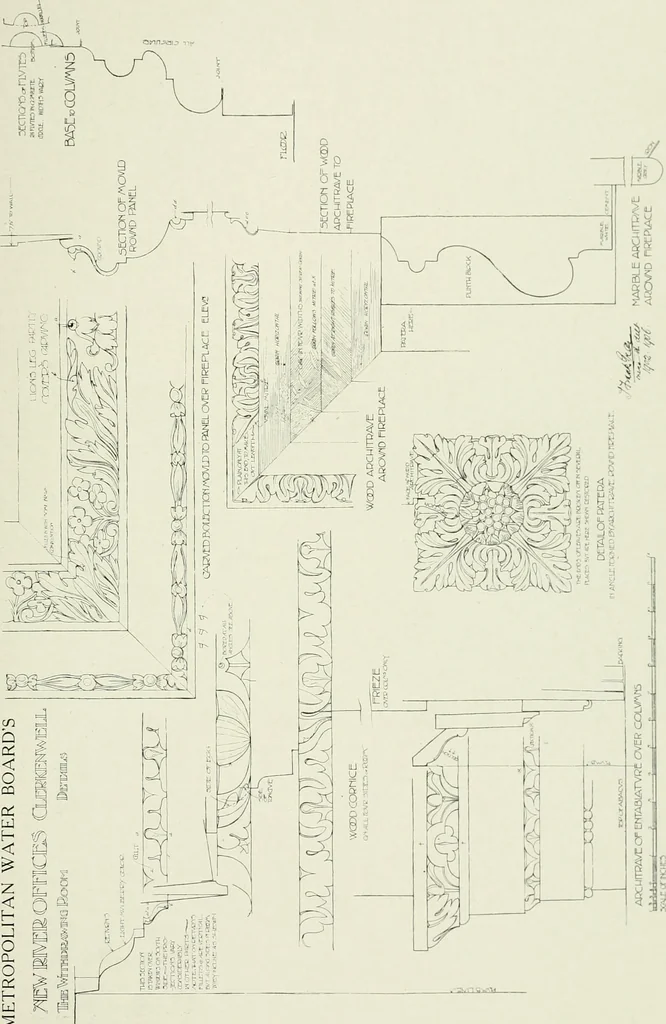 An illustration from The practical exemplar of architecture, 1907, leaf 22