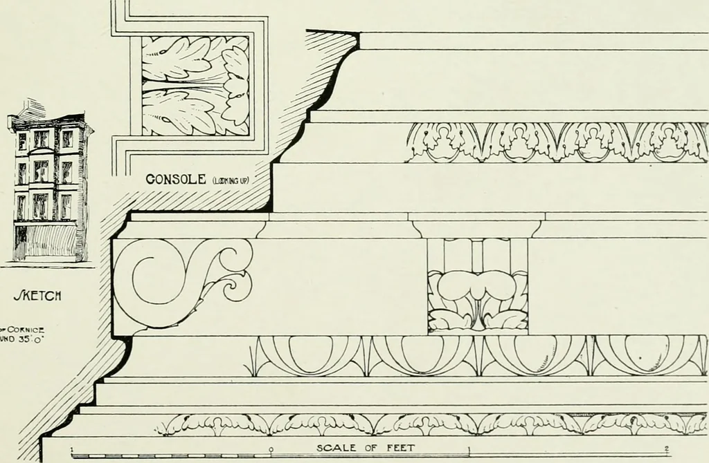An illustration from The practical exemplar of architecture, 1907, leaf 66