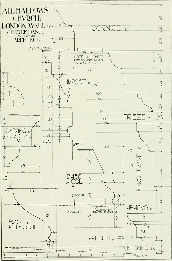 An illustration from The practical exemplar of architecture, 1907, leaf 90