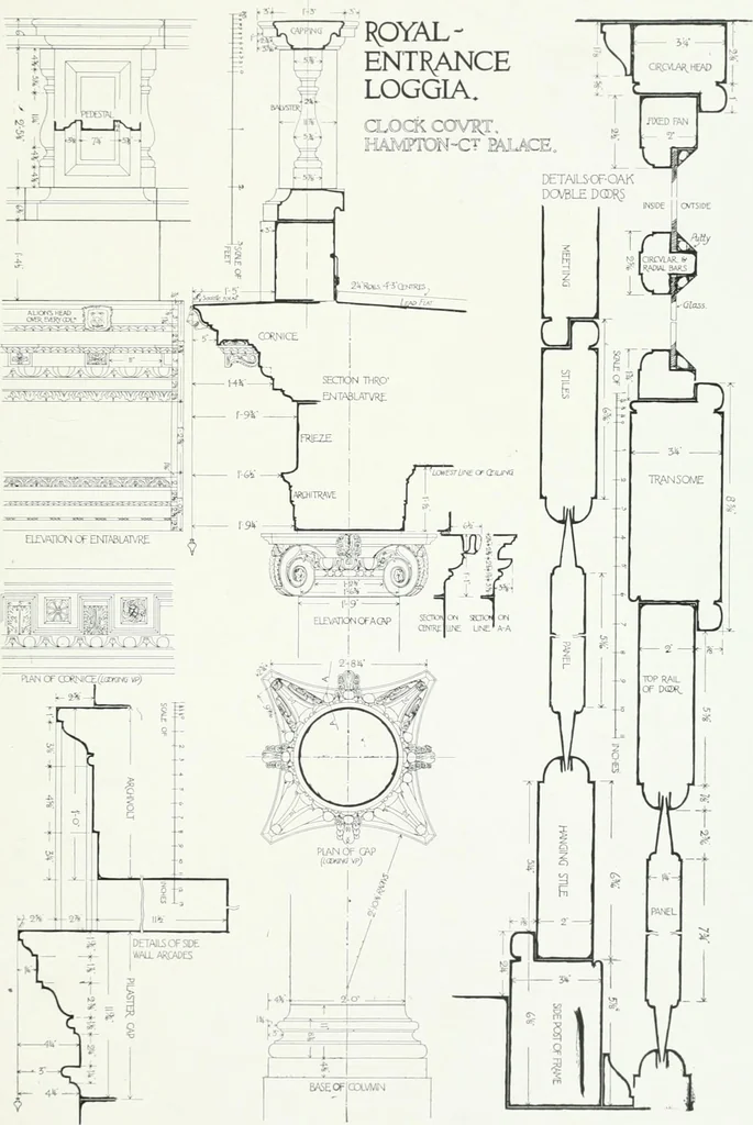 An illustration from The practical exemplar of architecture, 1907, leaf 136