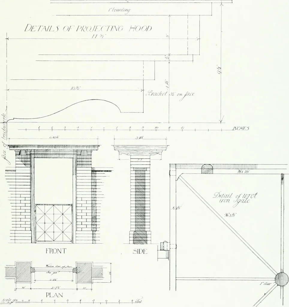 An illustration from The practical exemplar of architecture, 1907, leaf 148