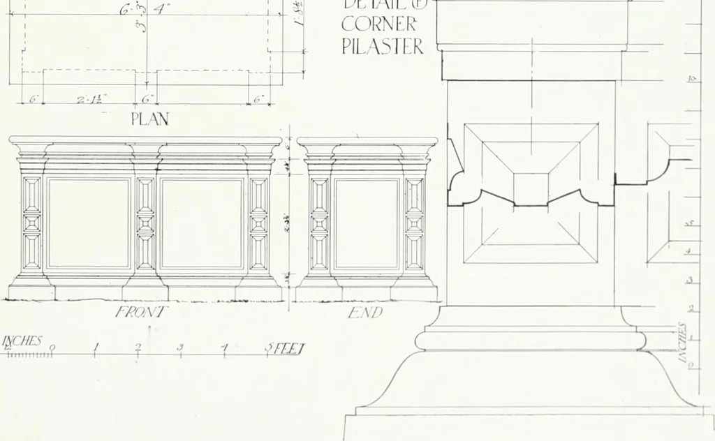 An illustration from The practical exemplar of architecture, 1907, leaf 212