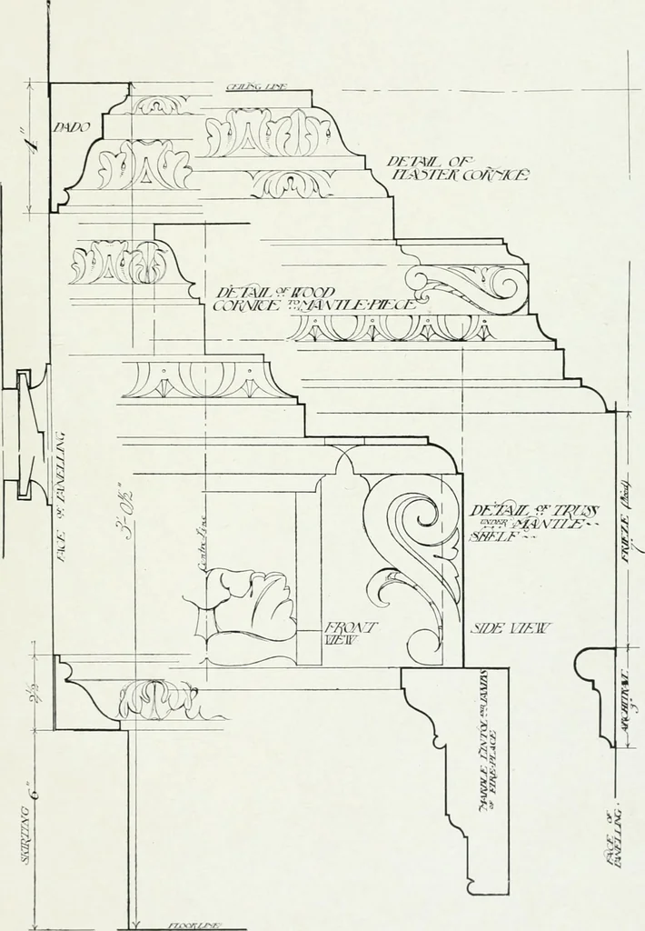 An illustration from The practical exemplar of architecture, 1907, leaf 58