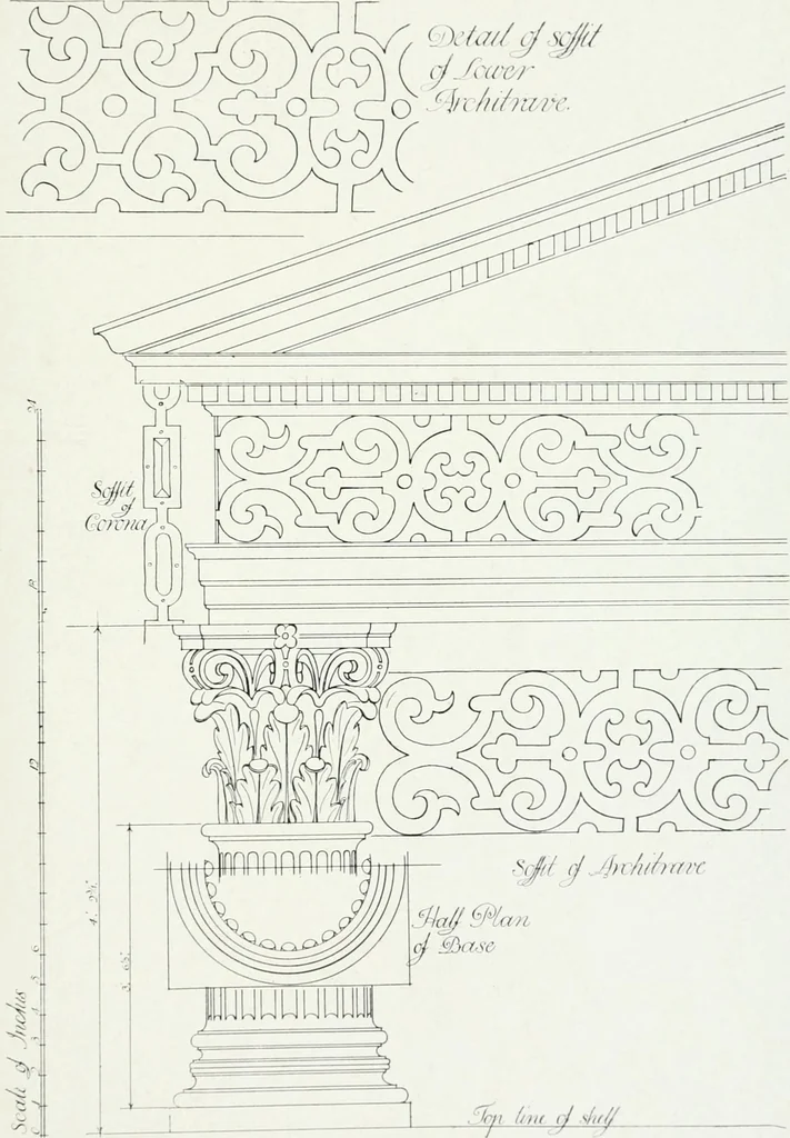 An illustration from The practical exemplar of architecture, 1907, leaf 72