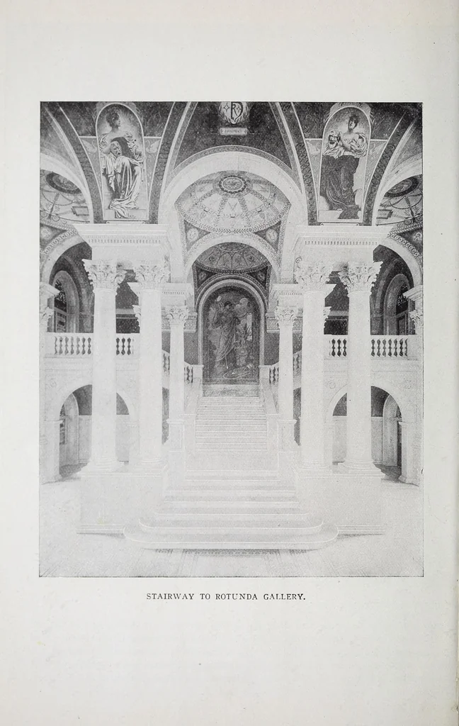 An illustration from A practical guide to the Library of Congress paintings : with 92 key pictures and other illustrations and the library quotations, 1903, leaf 54