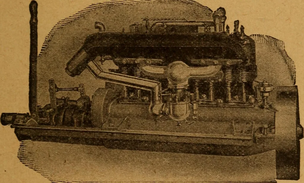 An illustration from Practical hand book of gas, oil and steam engines, stationary, marine, traction; gas burners, oil burners, etc.; farm, traction, automobile, locomotive; a simple, practical and comprehensive book on the construction, operation and repair of all kinds of engines, 1916, leaf 100