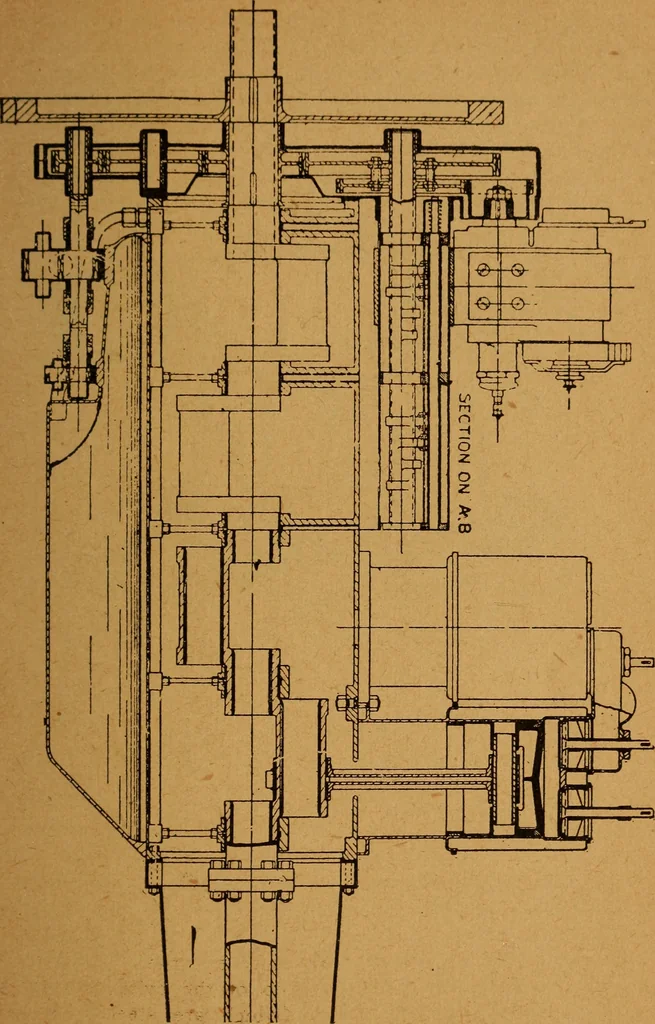 An illustration from Practical hand book of gas, oil and steam engines, stationary, marine, traction; gas burners, oil burners, etc.; farm, traction, automobile, locomotive; a simple, practical and comprehensive book on the construction, operation and repair of all kinds of engines, 1916, leaf 116