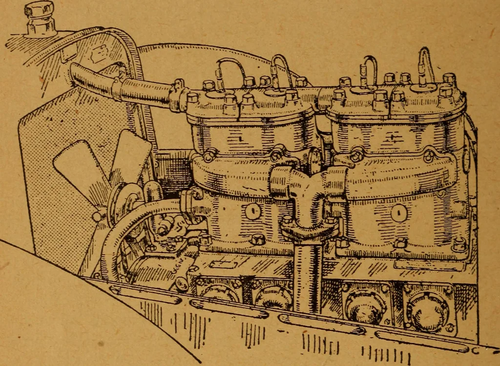 An illustration from Practical hand book of gas, oil and steam engines, stationary, marine, traction; gas burners, oil burners, etc.; farm, traction, automobile, locomotive; a simple, practical and comprehensive book on the construction, operation and repair of all kinds of engines, 1916, leaf 133