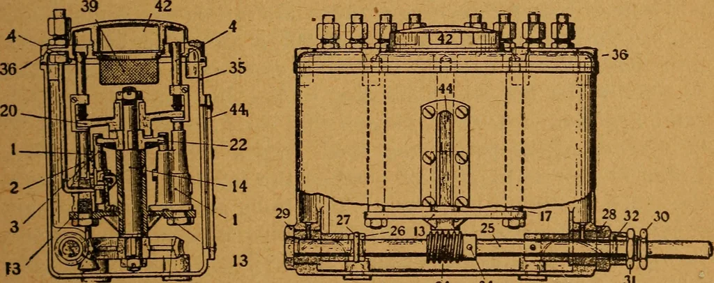 An illustration from Practical hand book of gas, oil and steam engines, stationary, marine, traction; gas burners, oil burners, etc.; farm, traction, automobile, locomotive; a simple, practical and comprehensive book on the construction, operation and repair of all kinds of engines, 1916, leaf 296