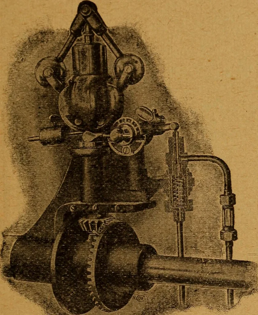 An illustration from Practical hand book of gas, oil and steam engines, stationary, marine, traction; gas burners, oil burners, etc.; farm, traction, automobile, locomotive; a simple, practical and comprehensive book on the construction, operation and repair of all kinds of engines, 1916, leaf 314