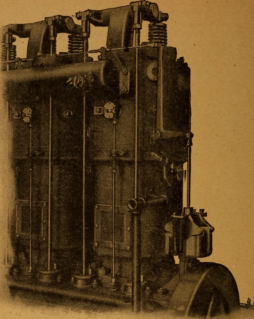 An illustration from Practical hand book of gas, oil and steam engines, stationary, marine, traction; gas burners, oil burners, etc.; farm, traction, automobile, locomotive; a simple, practical and comprehensive book on the construction, operation and repair of all kinds of engines, 1916, leaf 315