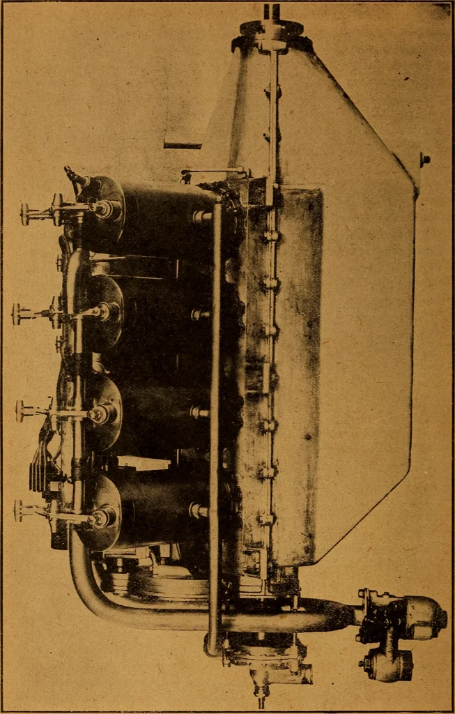 An illustration from Practical hand book of gas, oil and steam engines, stationary, marine, traction; gas burners, oil burners, etc.; farm, traction, automobile, locomotive; a simple, practical and comprehensive book on the construction, operation and repair of all kinds of engines, 1916, leaf 5