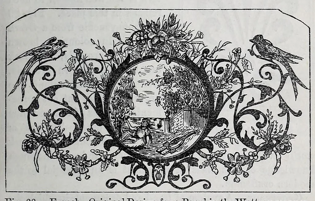 An illustration from Practical house decoration : a guide to the art of ornamental painting, the arrangement of colours in apartments and the principles of decorative design : with some remarks upon the nature and properties of pigments, 1886, leaf 111