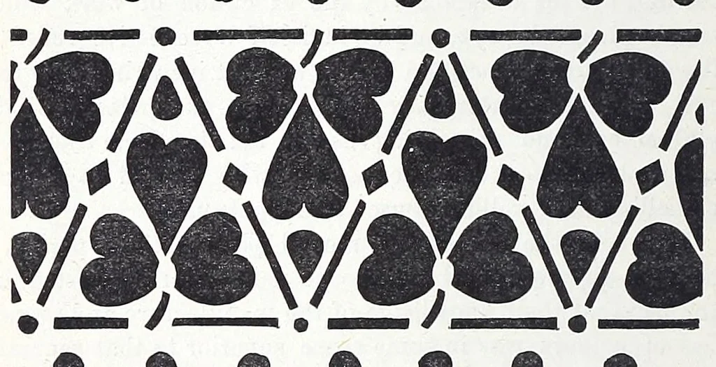 An illustration from Practical house decoration : a guide to the art of ornamental painting, the arrangement of colours in apartments and the principles of decorative design : with some remarks upon the nature and properties of pigments, 1886, leaf 140