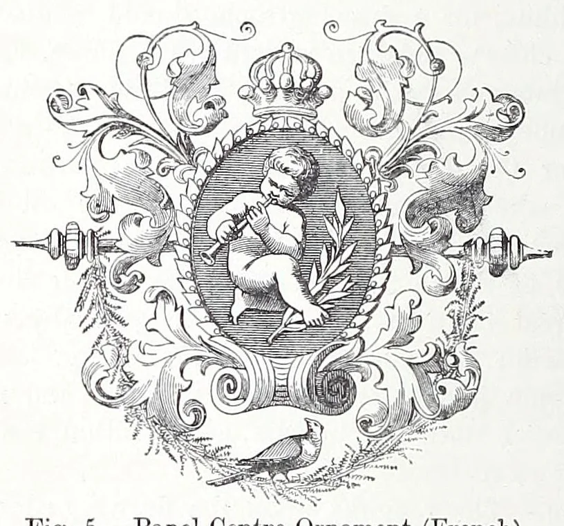 An illustration from Practical house decoration : a guide to the art of ornamental painting, the arrangement of colours in apartments and the principles of decorative design : with some remarks upon the nature and properties of pigments, 1886, leaf 50