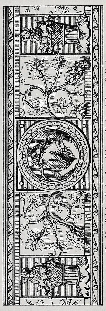 An illustration from Practical house decoration : a guide to the art of ornamental painting, the arrangement of colours in apartments and the principles of decorative design : with some remarks upon the nature and properties of pigments, 1886, leaf 75