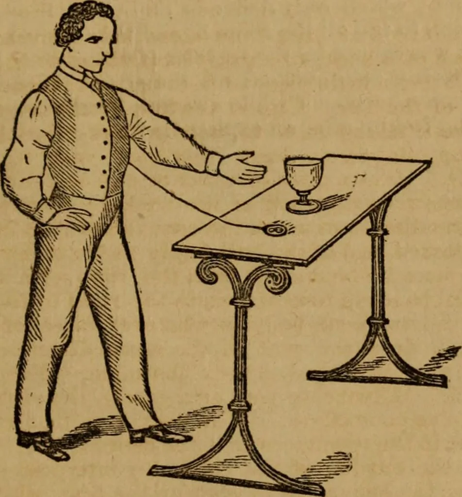 An illustration from The practical magician and ventriloquist's guide : a practical manual of fireside magic and conjuring illusions : containing also complete instructions for acquiring & practising the art of ventriloquism, 1876, leaf 26