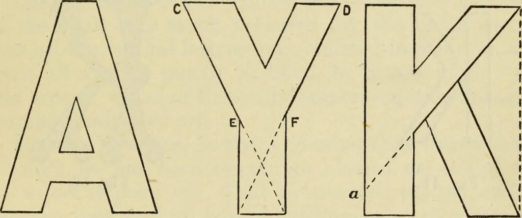 An illustration from A practical manual of house-painting, graining, marbling and sign-writing : containing full information on the processes of house-painting in oil and distemper, the formation of letters and practice of sign-writing, the principles of decorative art, a course of elementary drawing for house-painters, writers, etc., and a collection of useful receipts ; with nine coloured illustrations of woods and marbles, and numerous wood engravings, 1888, leaf 198