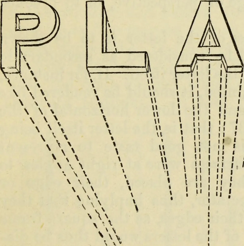 An illustration from A practical manual of house-painting, graining, marbling and sign-writing : containing full information on the processes of house-painting in oil and distemper, the formation of letters and practice of sign-writing, the principles of decorative art, a course of elementary drawing for house-painters, writers, etc., and a collection of useful receipts ; with nine coloured illustrations of woods and marbles, and numerous wood engravings, 1888, leaf 238