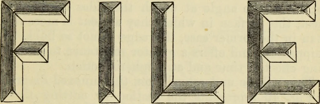 An illustration from A practical manual of house-painting, graining, marbling and sign-writing : containing full information on the processes of house-painting in oil and distemper, the formation of letters and practice of sign-writing, the principles of decorative art, a course of elementary drawing for house-painters, writers, etc., and a collection of useful receipts ; with nine coloured illustrations of woods and marbles, and numerous wood engravings, 1888, leaf 242