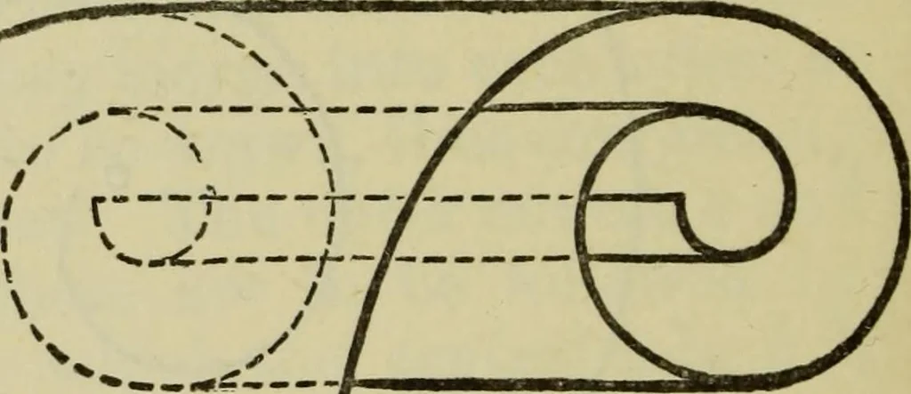 An illustration from A practical manual of house-painting, graining, marbling and sign-writing : containing full information on the processes of house-painting in oil and distemper, the formation of letters and practice of sign-writing, the principles of decorative art, a course of elementary drawing for house-painters, writers, etc., and a collection of useful receipts ; with nine coloured illustrations of woods and marbles, and numerous wood engravings, 1888, leaf 287