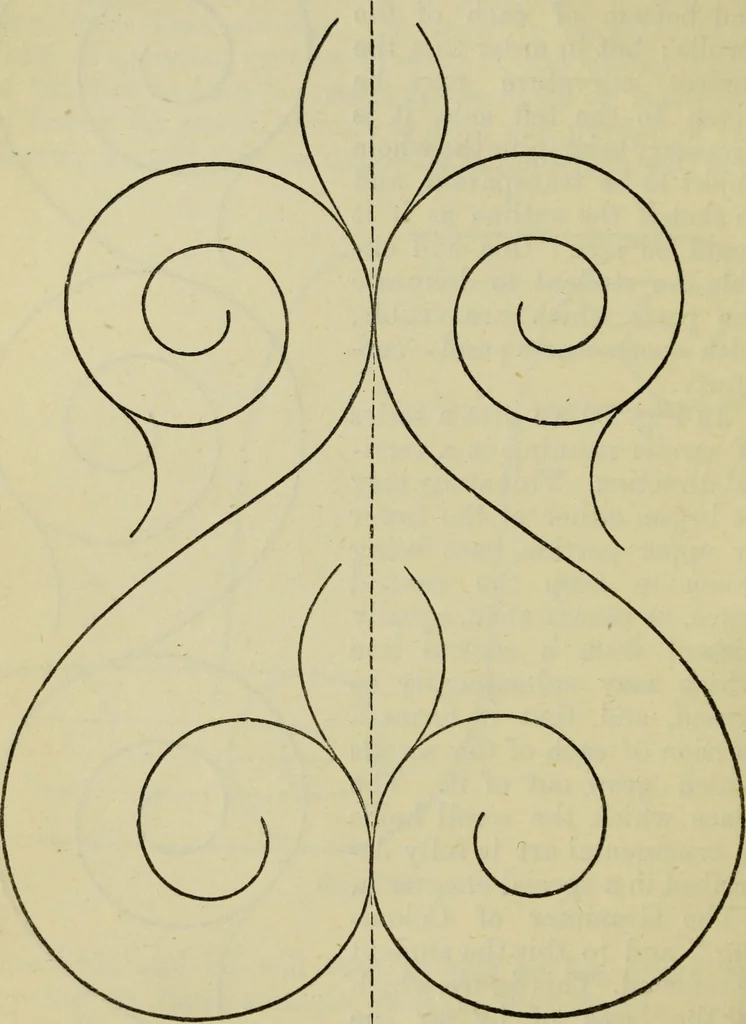 An illustration from A practical manual of house-painting, graining, marbling and sign-writing : containing full information on the processes of house-painting in oil and distemper, the formation of letters and practice of sign-writing, the principles of decorative art, a course of elementary drawing for house-painters, writers, etc., and a collection of useful receipts ; with nine coloured illustrations of woods and marbles, and numerous wood engravings, 1888, leaf 289