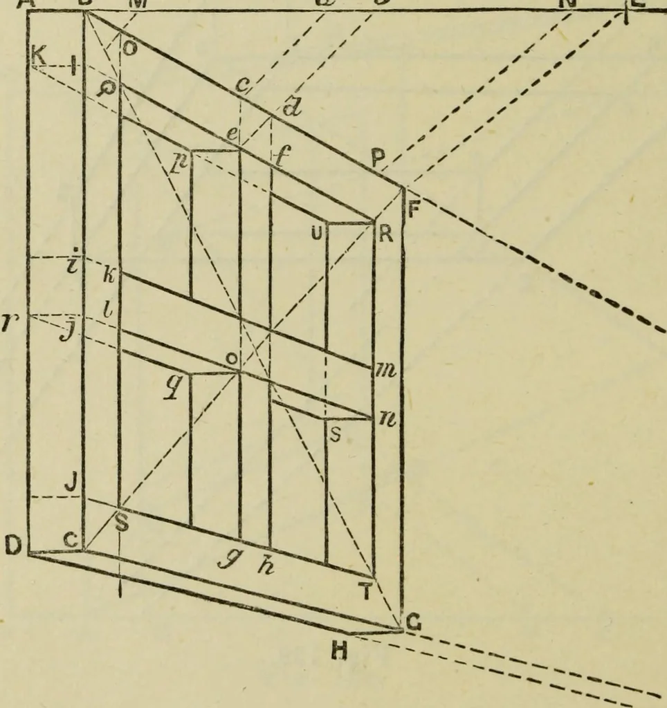 An illustration from A practical manual of house-painting, graining, marbling and sign-writing : containing full information on the processes of house-painting in oil and distemper, the formation of letters and practice of sign-writing, the principles of decorative art, a course of elementary drawing for house-painters, writers, etc., and a collection of useful receipts ; with nine coloured illustrations of woods and marbles, and numerous wood engravings, 1888, leaf 363