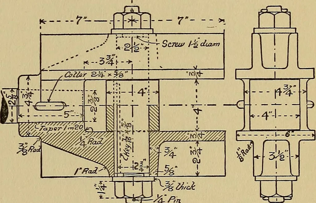 An illustration from Practical mechanical drawing and machine design self taught .., 1907, leaf 116