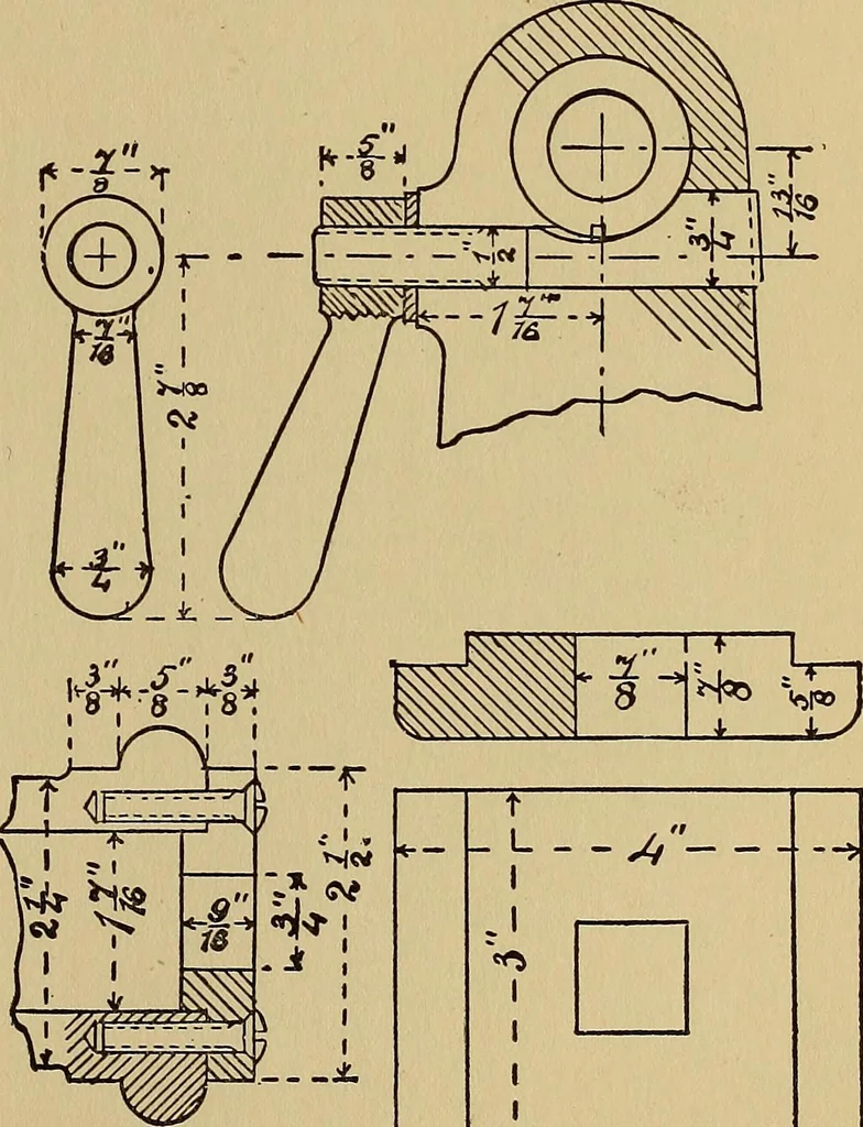An illustration from Practical mechanical drawing and machine design self taught .., 1907, leaf 92