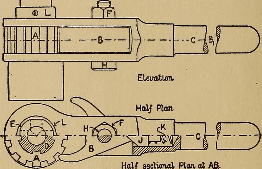 An illustration from Practical mechanical drawing and machine design self taught .., 1907, leaf 95