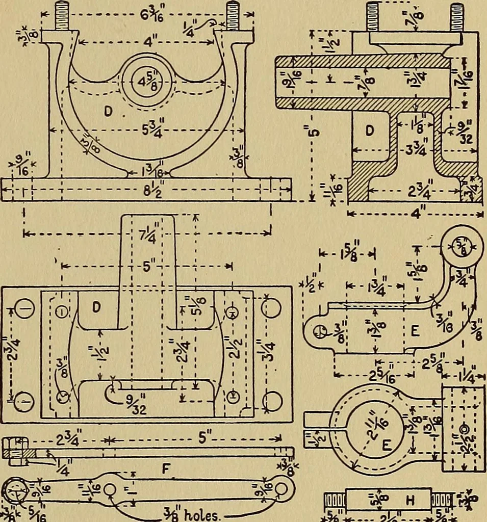 An illustration from Practical mechanical drawing and machine design self taught .., 1907, leaf 98