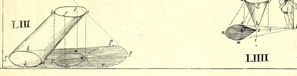 An illustration from Practical perspective; or, Perspective made easie. Teaching by the opticks, how to delineate all bodies, buildings, or landskips, &c. By the catoptricks, how to delineate confused appearances, so as when seen in a mirror or pollisht body of any intended shape, the reflection shall shew a designe. By the dioptircks [sic], how to draw parts of many figures into one, when seen through a glass or christal cut into many faces.., 1670, leaf 153