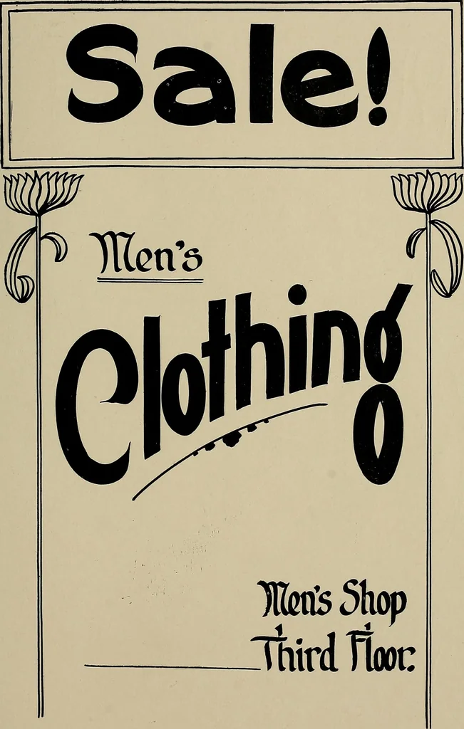An illustration from Practical phrases of show card writing; a complete manual of the best and latest methods of brush and pen lettering with comprehensive color notes embracing all the most appropriate alphabets, abundantly and accurately illustrated with full description of all the materials necessary, 1922, leaf 94
