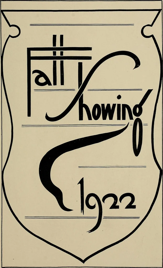 An illustration from Practical phrases of show card writing; a complete manual of the best and latest methods of brush and pen lettering with comprehensive color notes embracing all the most appropriate alphabets, abundantly and accurately illustrated with full description of all the materials necessary, 1922, leaf 96