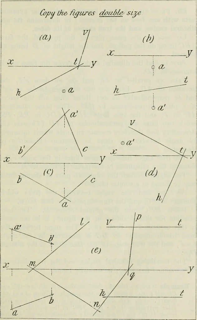 An illustration from Practical plane and solid geometry for advanced students, including graphic statics, adapted to the requirements of the South Kensington syllabus, 1899, leaf 268