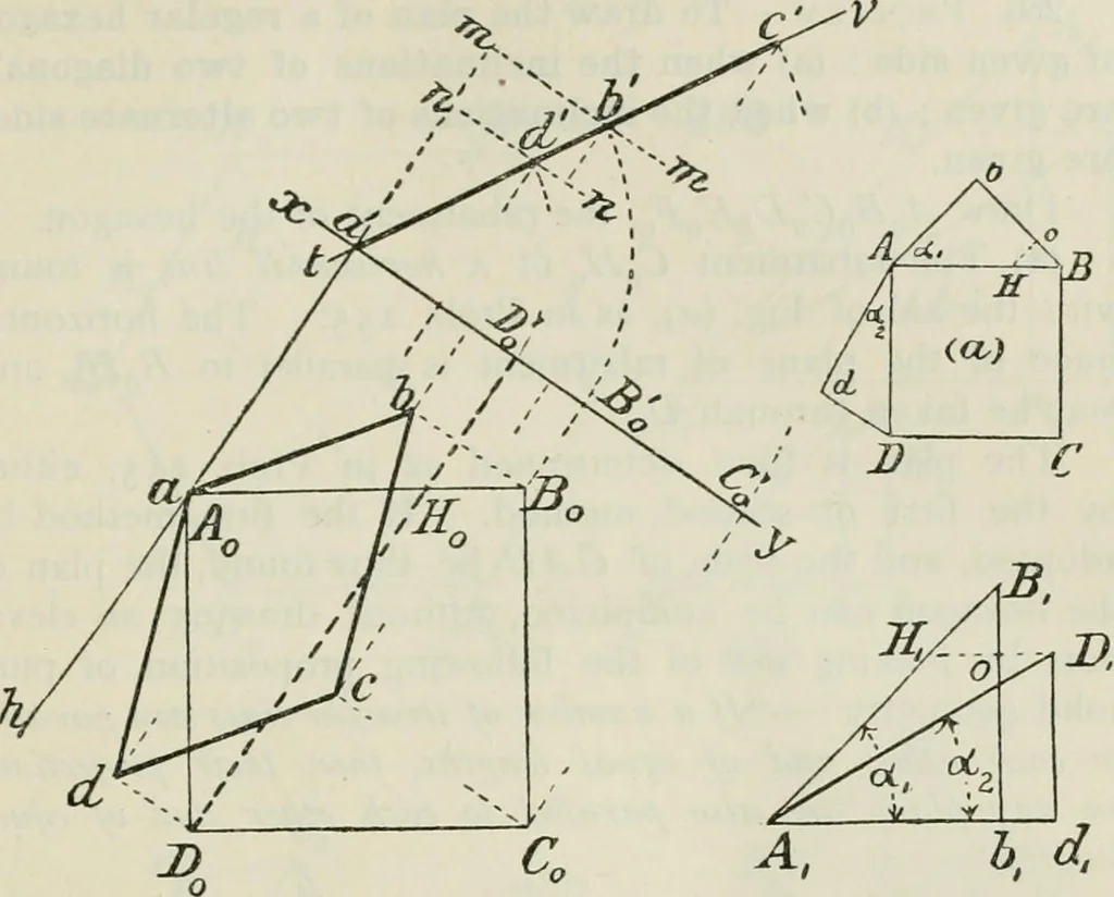 An illustration from Practical plane and solid geometry for advanced students, including graphic statics, adapted to the requirements of the South Kensington syllabus, 1899, leaf 314