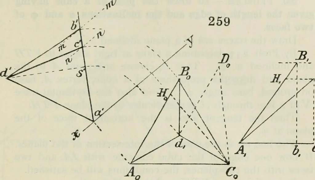 An illustration from Practical plane and solid geometry for advanced students, including graphic statics, adapted to the requirements of the South Kensington syllabus, 1899, leaf 318