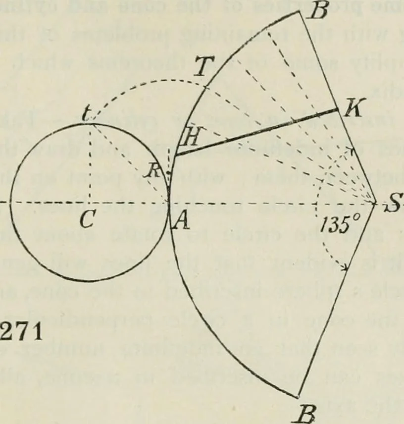 An illustration from Practical plane and solid geometry for advanced students, including graphic statics, adapted to the requirements of the South Kensington syllabus, 1899, leaf 334