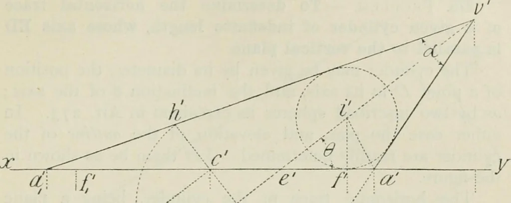 An illustration from Practical plane and solid geometry for advanced students, including graphic statics, adapted to the requirements of the South Kensington syllabus, 1899, leaf 338