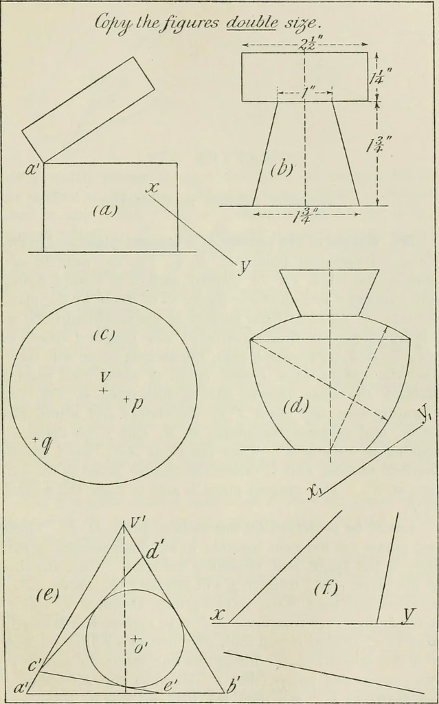 An illustration from Practical plane and solid geometry for advanced students, including graphic statics, adapted to the requirements of the South Kensington syllabus, 1899, leaf 354