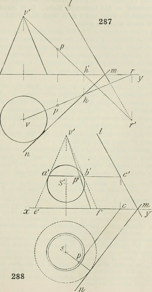 An illustration from Practical plane and solid geometry for advanced students, including graphic statics, adapted to the requirements of the South Kensington syllabus, 1899, leaf 360