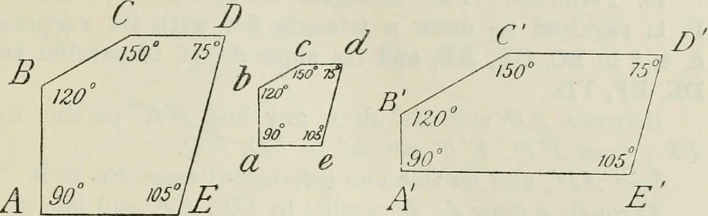 An illustration from Practical plane and solid geometry for advanced students, including graphic statics, adapted to the requirements of the South Kensington syllabus, 1899, leaf 42