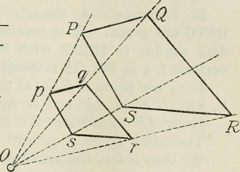 An illustration from Practical plane and solid geometry for advanced students, including graphic statics, adapted to the requirements of the South Kensington syllabus, 1899, leaf 42