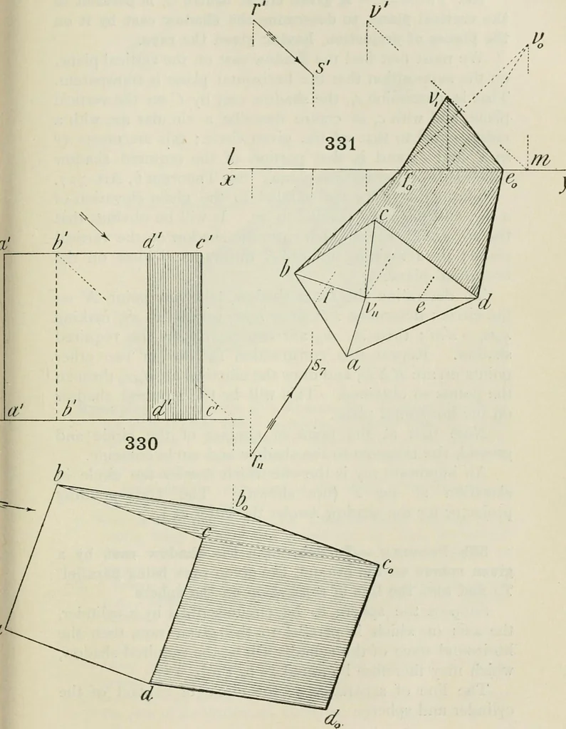 An illustration from Practical plane and solid geometry for advanced students, including graphic statics, adapted to the requirements of the South Kensington syllabus, 1899, leaf 428