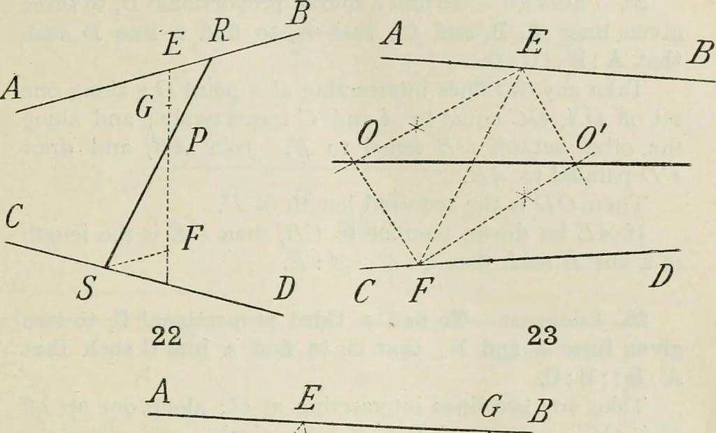An illustration from Practical plane and solid geometry for advanced students, including graphic statics, adapted to the requirements of the South Kensington syllabus, 1899, leaf 46