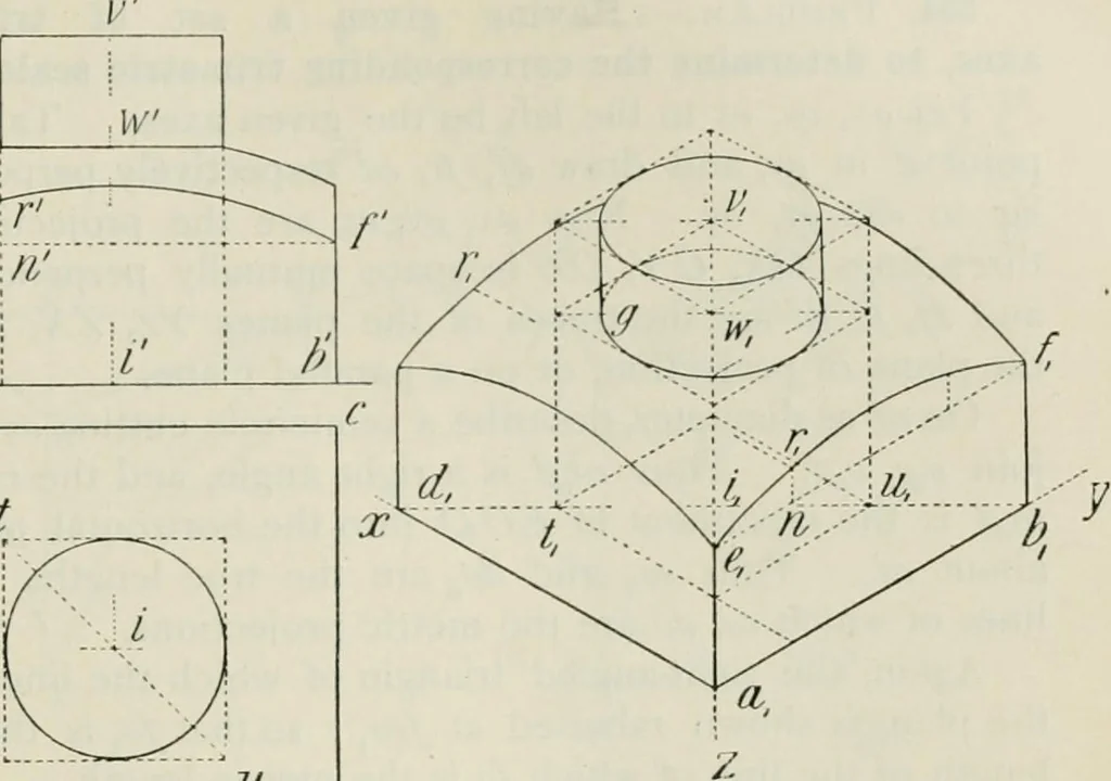 An illustration from Practical plane and solid geometry for advanced students, including graphic statics, adapted to the requirements of the South Kensington syllabus, 1899, leaf 468