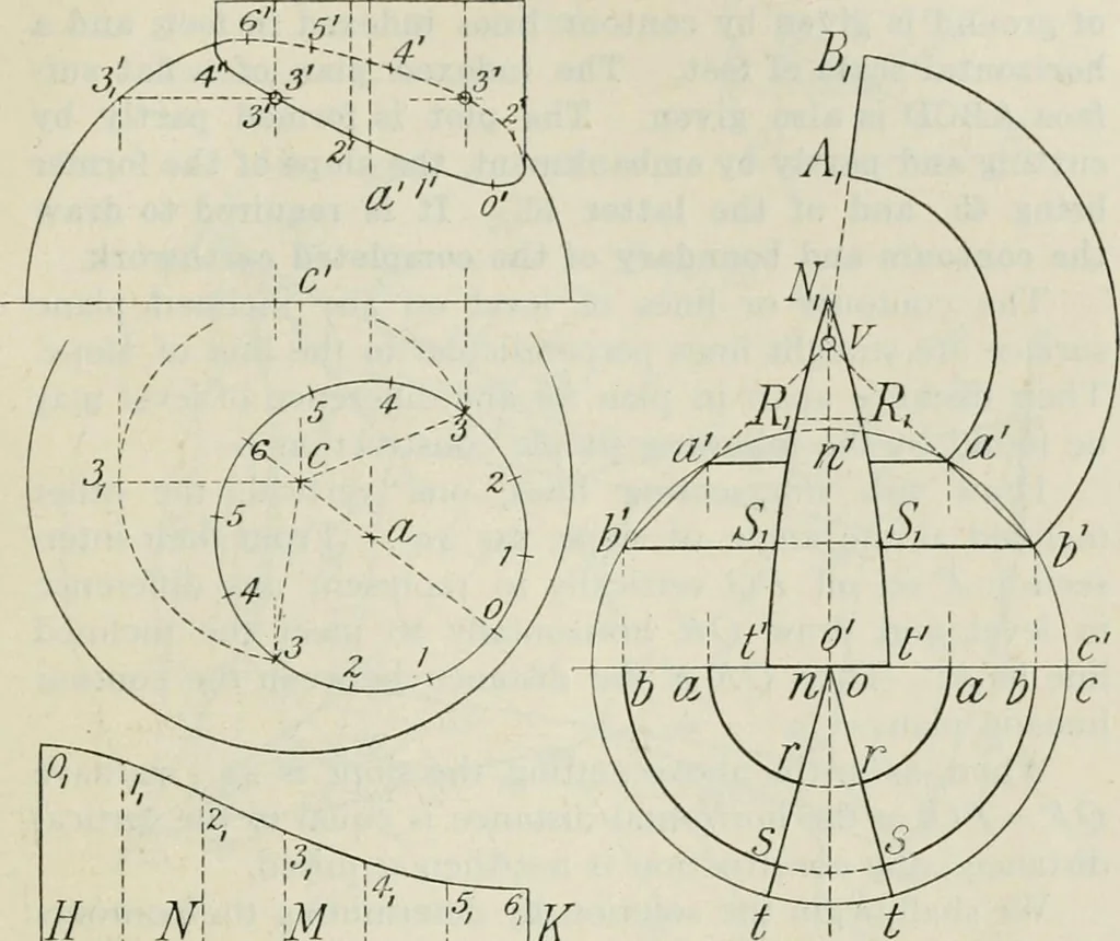 An illustration from Practical plane and solid geometry for advanced students, including graphic statics, adapted to the requirements of the South Kensington syllabus, 1899, leaf 486