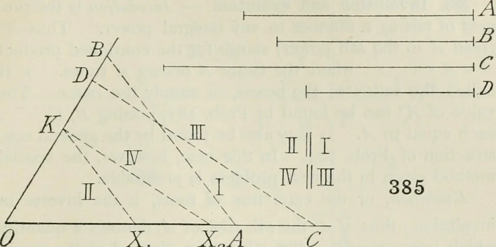 An illustration from Practical plane and solid geometry for advanced students, including graphic statics, adapted to the requirements of the South Kensington syllabus, 1899, leaf 508