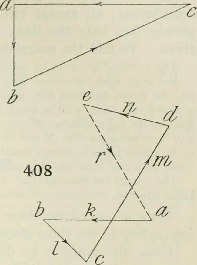 An illustration from Practical plane and solid geometry for advanced students, including graphic statics, adapted to the requirements of the South Kensington syllabus, 1899, leaf 530